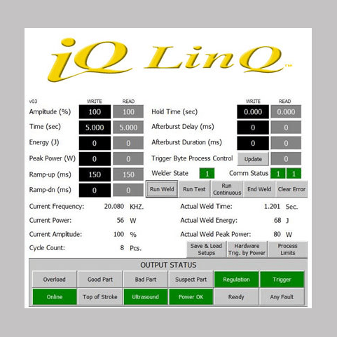 iQ LinQ proprietary communication protocol for automation ready ultrasonic welding